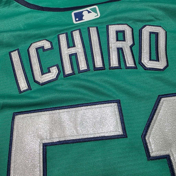 Ichiro Suzuki Mariners #51 Nike Throwback Teal Jersey NWT Adult Size XL - Picture 7 of 10
